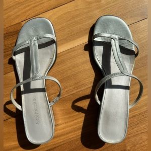 Silver Leather Sandals